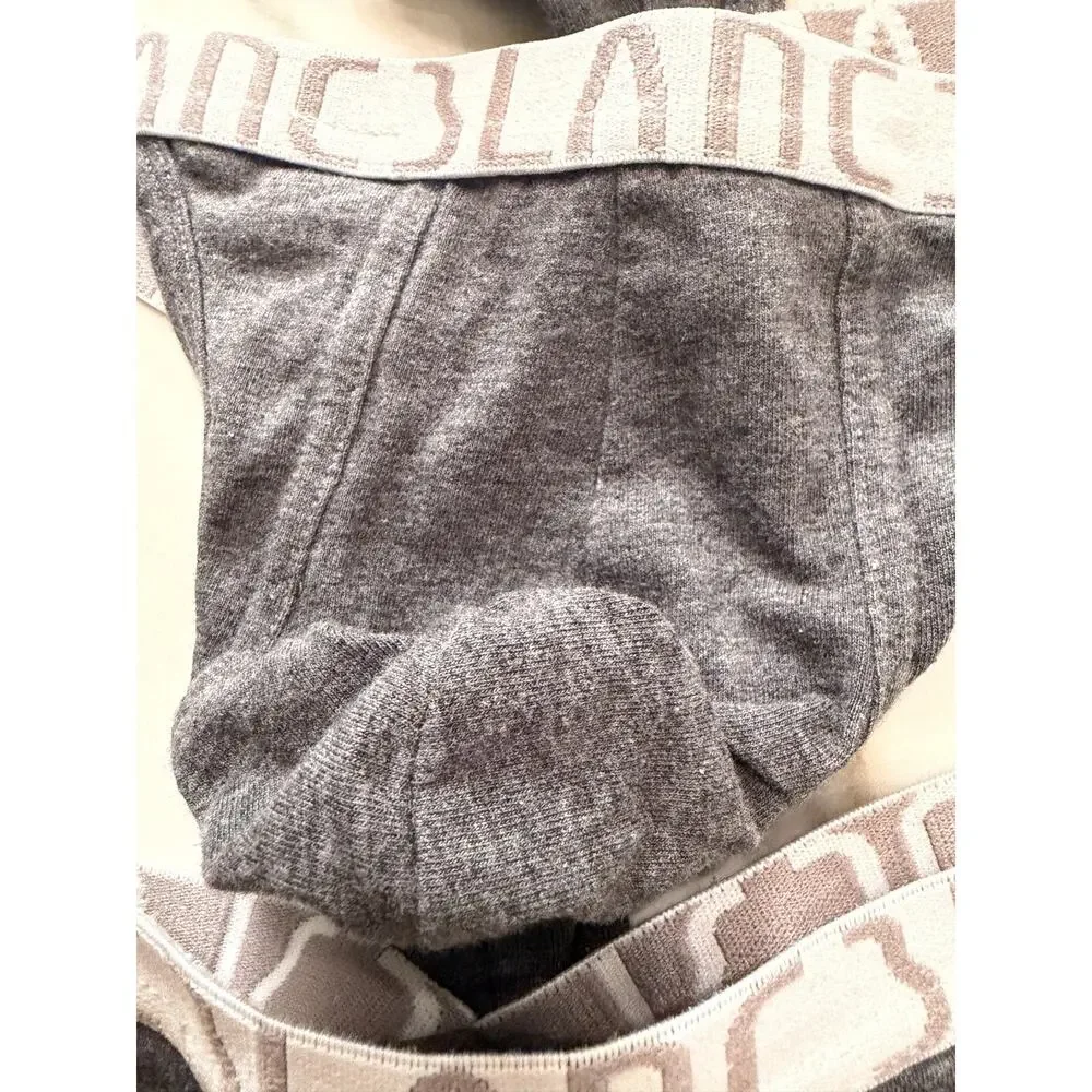 NEW Set Of 3 Blanc Menswear Cotton Classic G-String Thong Color Grey Size Medium